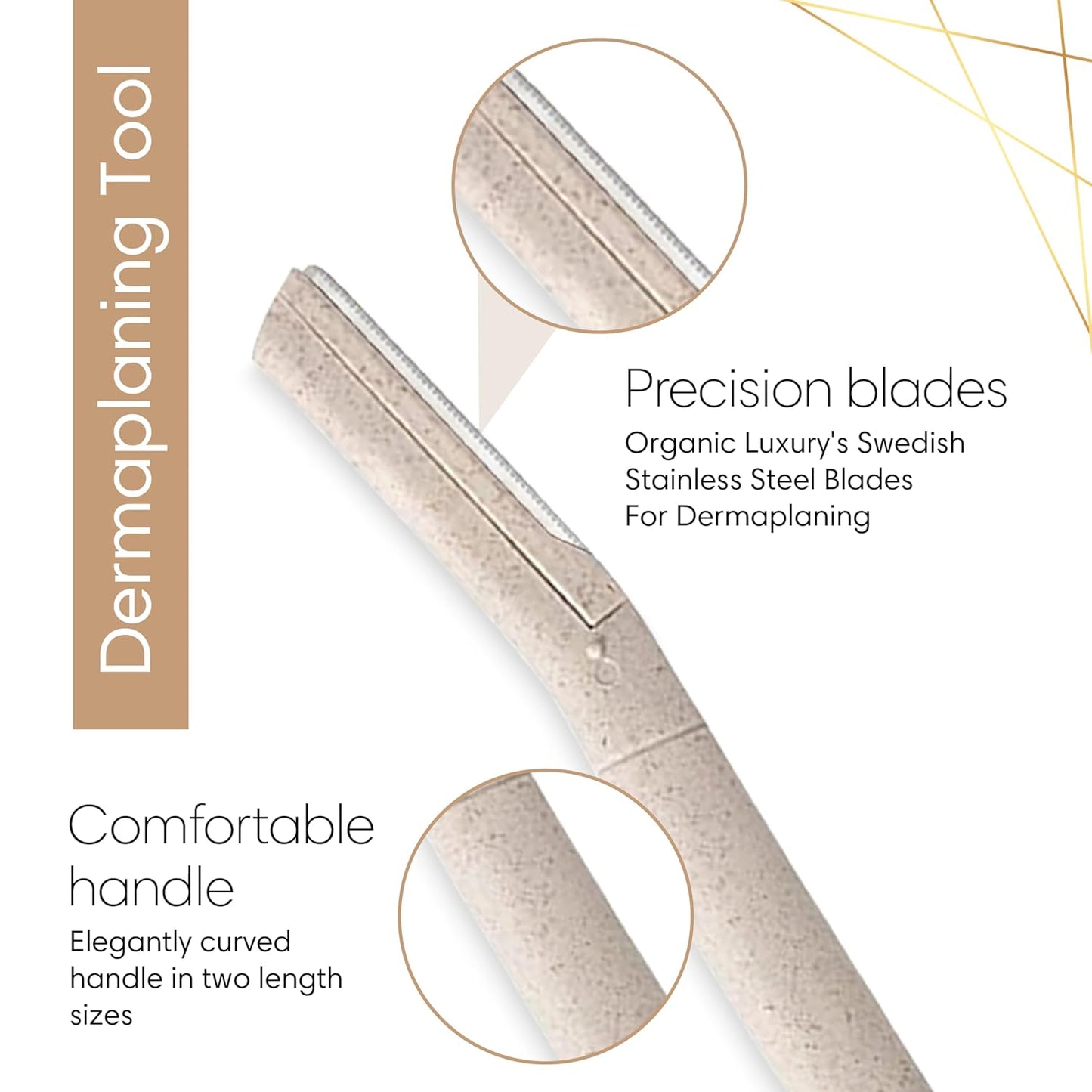 Dermaplane Face Razor Tool - Biodegradable- Swedish Stainless Steel-For Exfoliation and Hair Removal- Men and Woman -12 Pc.