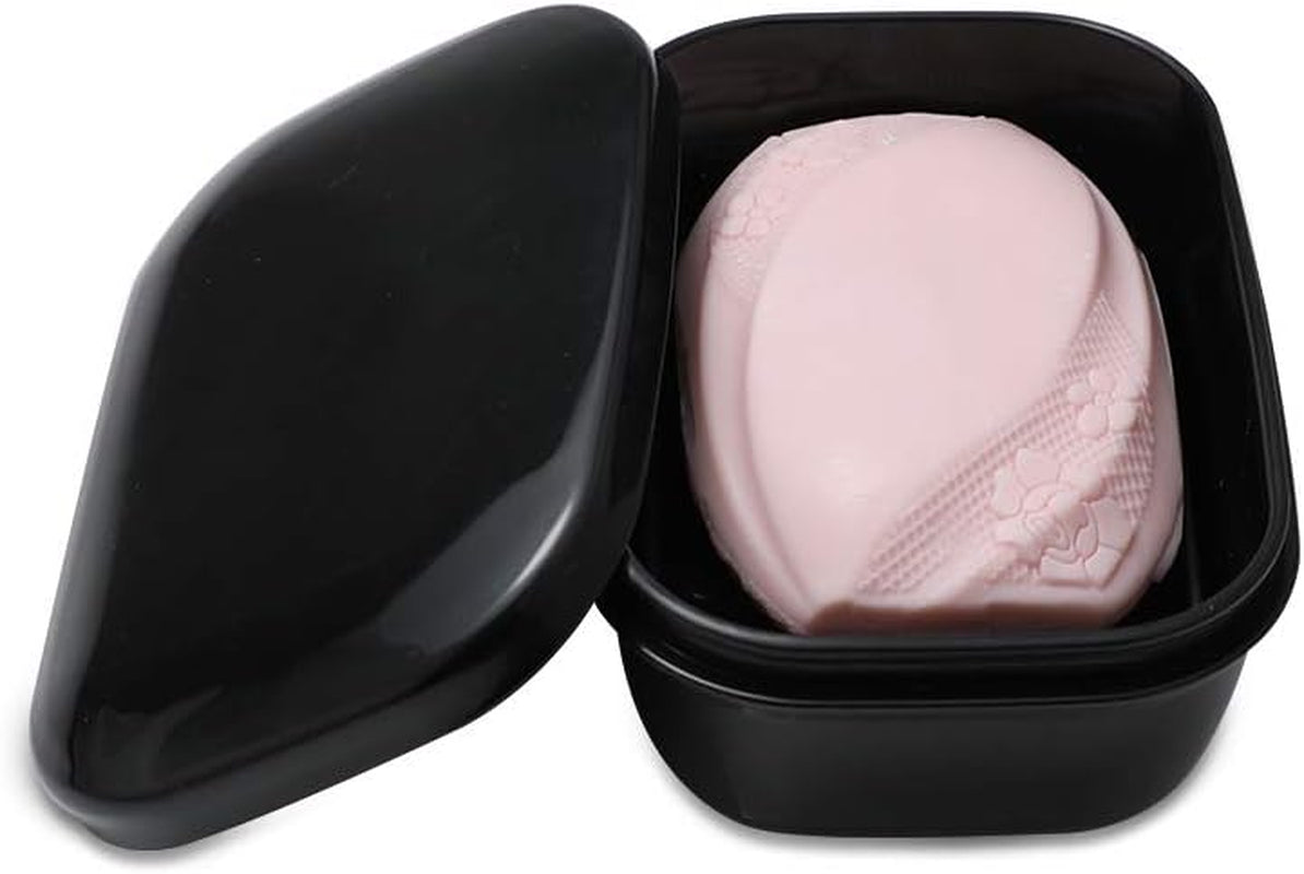 Soap Dish Soap Box Soap Holder 2 Pack Soap Container for Shower, Waterproof Portable Soap Case Tray for Traveling, Car, Home, Outdoor, Camping, Gym (Black)