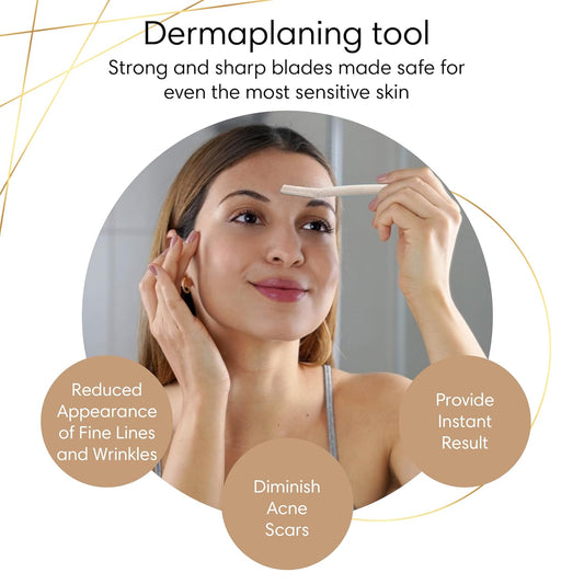Dermaplane Face Razor Tool - Biodegradable- Swedish Stainless Steel-For Exfoliation and Hair Removal- Men and Woman -12 Pc.