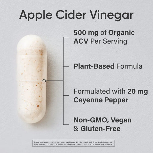 ® Apple Cider Vinegar 520Mg Organic Cayenne Pepper Non-Gmo (120 Capsules)